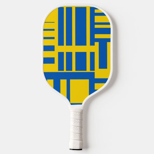 Muster für die blaue und gelbe Farblinie Pickleball Schläger (Rückseite)