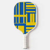 Muster für die blaue und gelbe Farblinie Pickleball Schläger (Vorderseite)