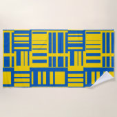 Muster für die blaue und gelbe Farblinie Strandtuch (Vorderseite)