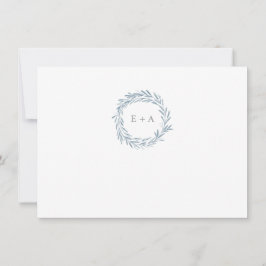 Muster für die blaue Wasserfarbe Monogram Vielen D Mitteilungskarte