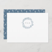 Muster für die blaue Wasserfarbe Monogram Vielen D Mitteilungskarte (Vorne/Hinten)