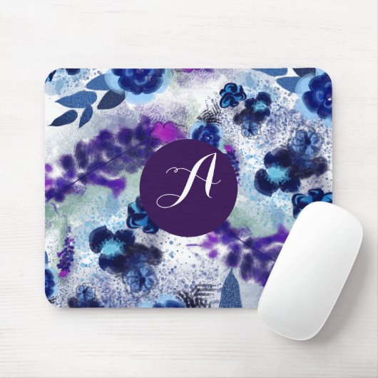 Muster für die Blauen violetten Blütenmuster Mousepad (Mit Mouse)