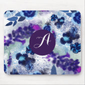 Muster für die Blauen violetten Blütenmuster Mousepad (Vorne)