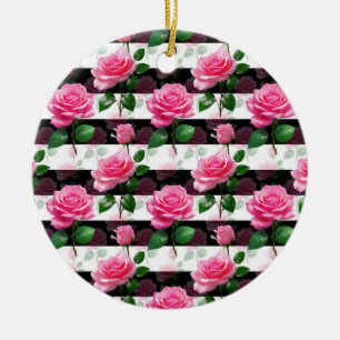 Muster für die Blume der gestreiften Hintergrund-R Keramik Ornament