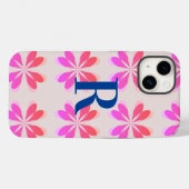 Muster für die Blume der Retro-Retro-Monogramm-Hot Case-Mate iPhone Hülle (Rückseite (Horizontal))