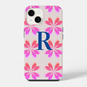 Muster für die Blume der Retro-Retro-Monogramm-Hot iPhone 14 Hülle