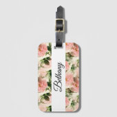 Muster für die Blume der Vintagen Rose Gepäckanhänger (Vorderseite Vertikal)