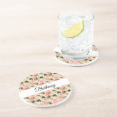 Muster für die Blume der Vintagen Rose Getränkeuntersetzer (Seite)