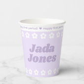 Muster für die Blume des Lila Cartoon in der erste Pappbecher (Rückseite)