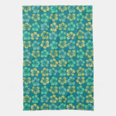 Muster für die Blume des tropischen Aquamarinen Hi Geschirrtuch (Vertikal)