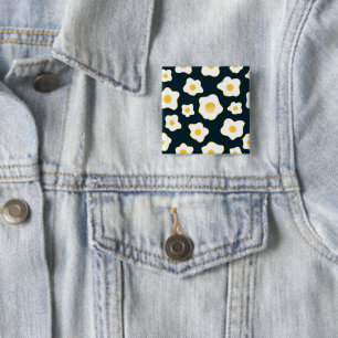 Muster für die Blume niedlich frittierter Eier Button