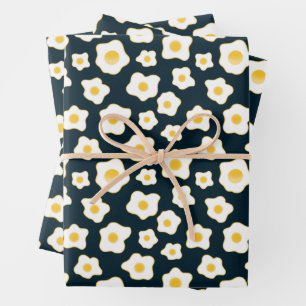 Muster für die Blume niedlich frittierter Eier Geschenkpapier Set
