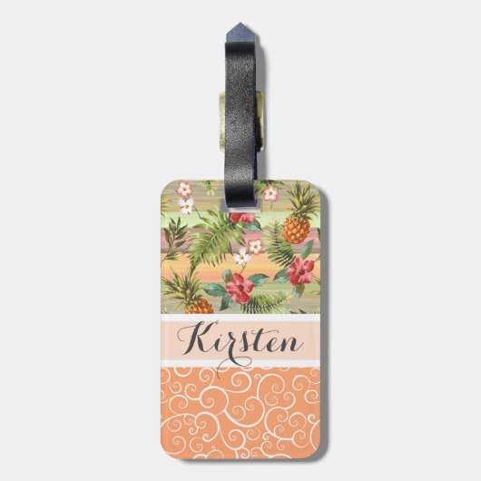 Muster für die Blume von Obst und Gemüse Gepäckanhänger (Rückseite vertikal)