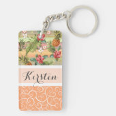 Muster für die Blume von Obst und Gemüse Schlüsselanhänger (Rückseite)