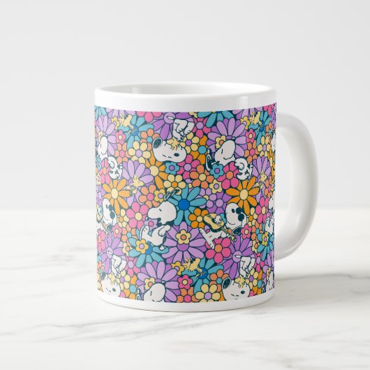 Muster für die Blume von Snoopy und Holz Jumbo-Tasse (Vorderseite Rechts)