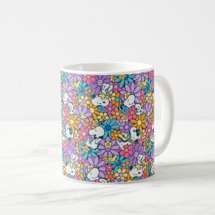 Muster für die Blume von Snoopy und Holz Kaffeetasse