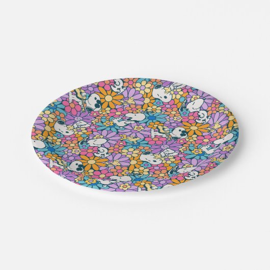 Muster für die Blume von Snoopy und Holz Pappteller (Schrägansicht)