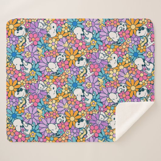 Muster für die Blume von Snoopy und Holz Sherpadecke (Vorderseite (Horizontal))