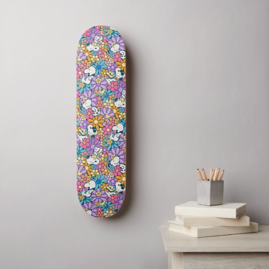 Muster für die Blume von Snoopy und Holz Skateboard (Wandkunst)