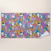 Muster für die Blume von Snoopy und Holz Strandtuch (Vorderseite)