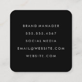 Muster für die Blumenspitze Quadratische Visitenkarte (Rückseite)