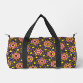 Muster für die coole geometrische Retro-Blume Duffle Bag (Vorderseite)