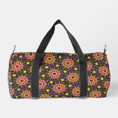 Muster für die coole geometrische Retro-Blume Duffle Bag (Rückseite)
