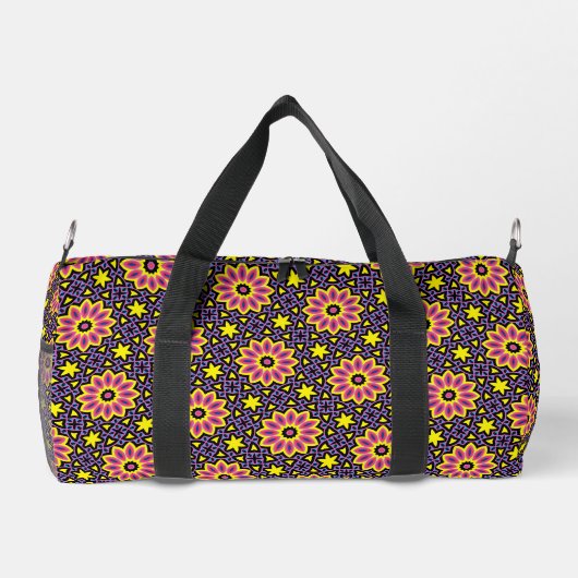Muster für die coole geometrische Retro-Blume Duffle Bag (Rückseite)