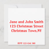 Muster für die Einladung von Rentieren (Rückseite)