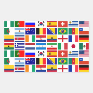 Muster für die Fahnen des SOCCER 2014 Rechteckiger Aufkleber