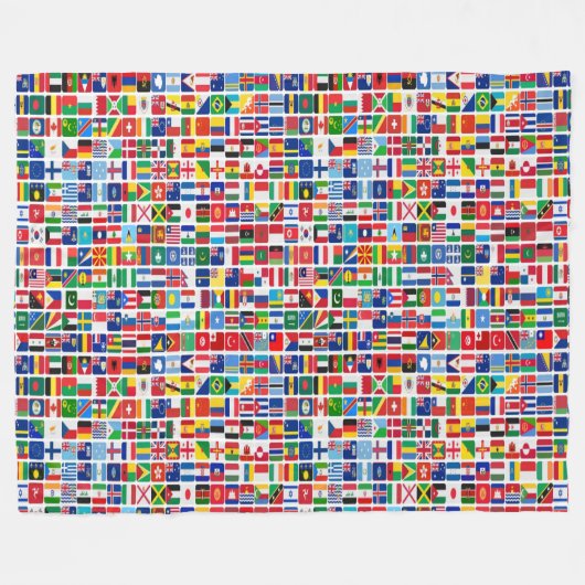 Muster für die Flaggen aller Länder Fleecedecke (Vorderseite (Horizontal))