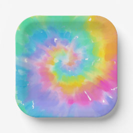 Muster für die Gefärbte Krawatte von Aquarellpapie Pappteller