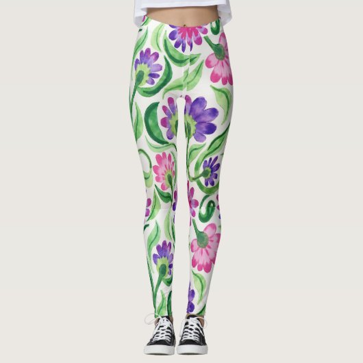 Muster für die Gefärbte Krawatte von Blumenelement Leggings (Vorderseite)