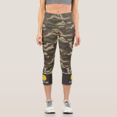 Muster für die grüne Camouflage von Pickleball Capri Leggings (Vorderseite)