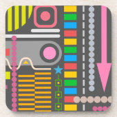 Muster für die Kontrolle der abstrakten Technologi Getränkeuntersetzer (Vorderseite)