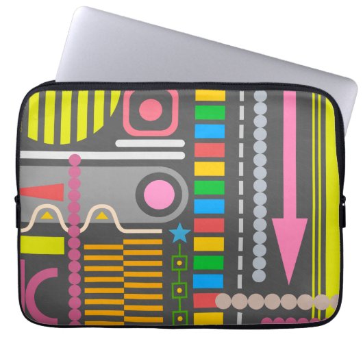 Muster für die Kontrolle der abstrakten Technologi Laptopschutzhülle (Vorderseite)