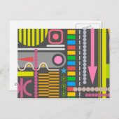 Muster für die Kontrolle der abstrakten Technologi Postkarte (Vorne/Hinten)