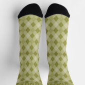 Muster für die Raute in Graustufen, Olive Green Socken (Oben)