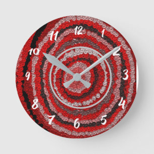 Muster für die runde Uhr des roten Kreises-Designe