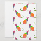 Muster für die Silhouette von niedrig polaren Katz Briefpapier (Vorne/Hinten)