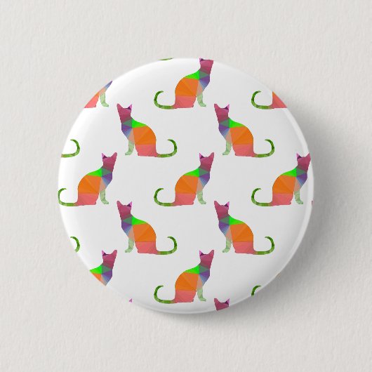 Muster für die Silhouette von niedrig polaren Katz Button (Vorderseite)