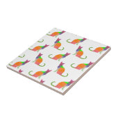 Muster für die Silhouette von niedrig polaren Katz Fliese (Seite)