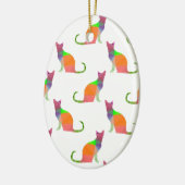 Muster für die Silhouette von niedrig polaren Katz Keramikornament (Links)