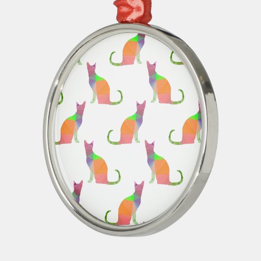 Muster für die Silhouette von niedrig polaren Katz Ornament Aus Metall (Links)