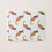 Muster für die Silhouette von niedrig polaren Katz Puzzle (Horizontal)