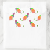 Muster für die Silhouette von niedrig polaren Katz Rechteckiger Aufkleber (Tasche)