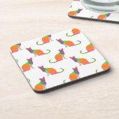 Muster für die Silhouette von niedrig polaren Katz Untersetzer (Linke Seite)