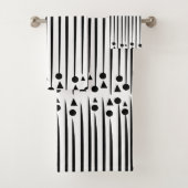 Muster für die Streifen des schwarzen und weißen K Badhandtuch Set (Insitu)