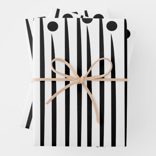 Muster für die Streifen des schwarzen und weißen K Geschenkpapier Set (Beispiel)