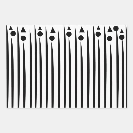 Muster für die Streifen des schwarzen und weißen K Geschenkpapier Set (Vorderseite)